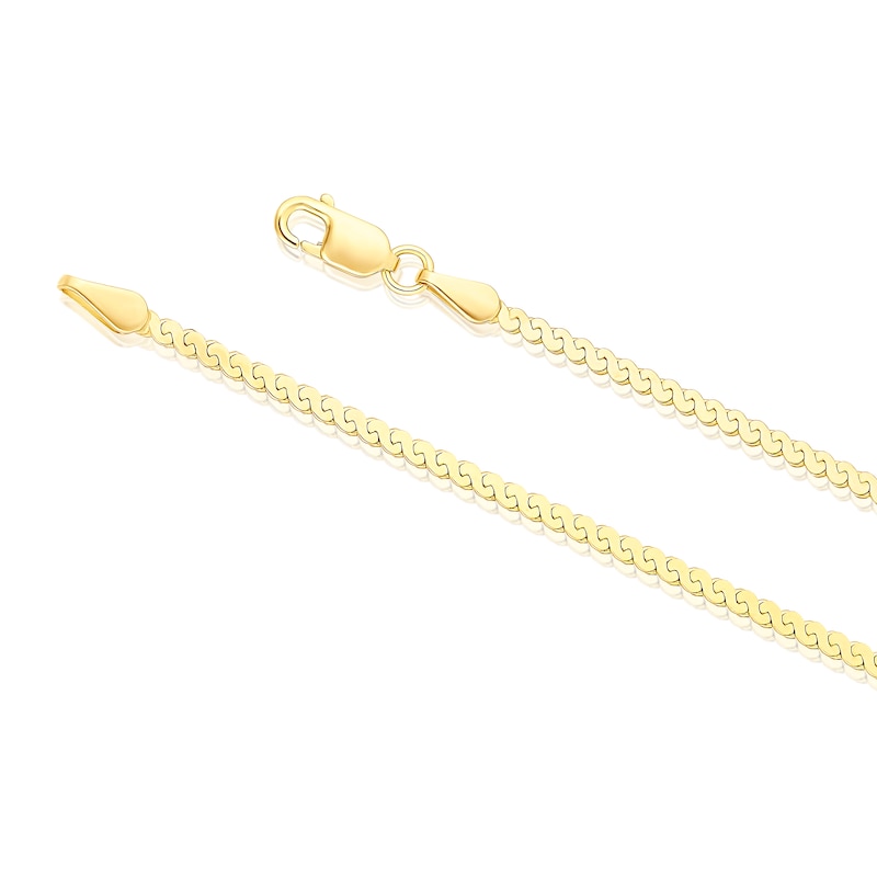 Main Image 3 of 9ct Yellow Gold 50 Gauge 18 Inch Serpentina Chain