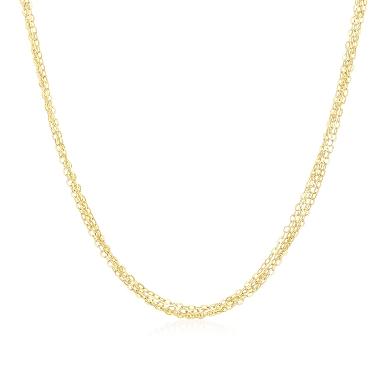 Main Image 1 of 9ct Yellow Gold Four Layer 18&quot; Chain