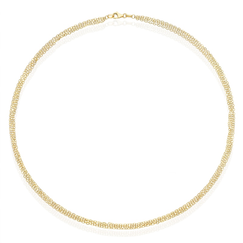 Main Image 2 of 9ct Yellow Gold Four Layer 18 Inch Chain