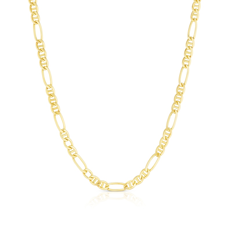 Main Image 1 of 9ct Yellow Gold Men's Figaro & Anchor 20&quot; Chain