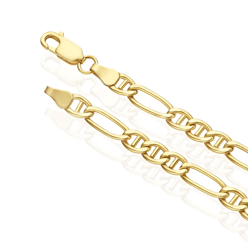 Main Image 3 of 9ct Yellow Gold Men's Figaro & Anchor 20&quot; Chain