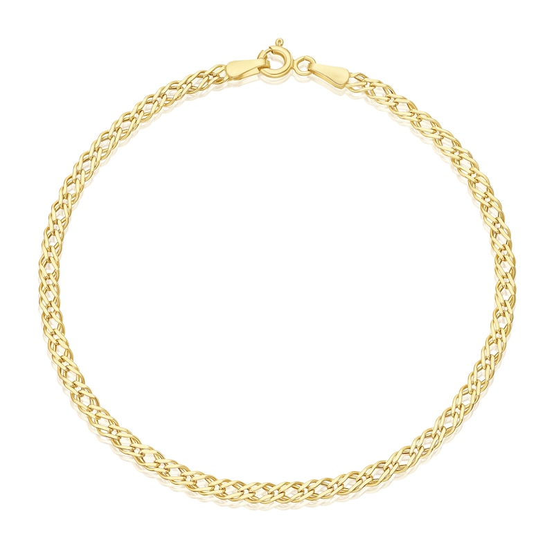 Main Image 1 of 9ct Yellow Gold Double Curb 7.5&quot; Bracelet