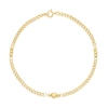 Thumbnail Image 1 of 9ct Yellow Gold Ball Station Curb 7.5 Inch Bracelet