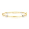 Thumbnail Image 1 of 9ct Yellow & White Gold Twisted Station Bangle