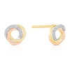 Thumbnail Image 1 of 9ct Tri Colour Gold Cubic Zirconia Swirl Stud Earrings