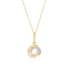 Thumbnail Image 1 of 9ct Yellow Gold Cubic Zirconia Swirl Pendant 16+2 Inch Necklace