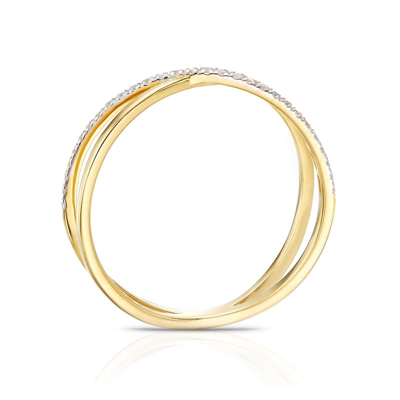 Main Image 3 of 9ct Yellow Gold Cubic Zirconia Open Twist Ring