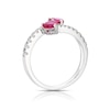 Thumbnail Image 3 of Sterling Silver Synthetic Pink Corundum & Cubic Zirconia Heart Ring