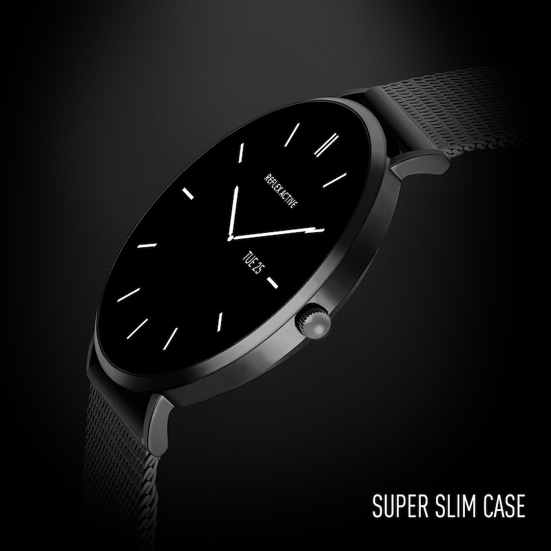 Main Image 5 of Reflex Active Series 42 Amoled Ultra Slim Black Mesh & Grey Silicone Strap Smart Watch