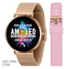 Thumbnail Image 1 of Reflex Active Series 42 Amoled Ultra Slim Rose Gold Tone Mesh & Pink Silicone Smart Watch