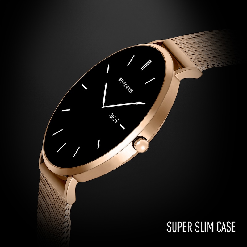 Main Image 4 of Reflex Active Series 42 Amoled Ultra Slim Rose Gold Tone Mesh & Pink Silicone Smart Watch