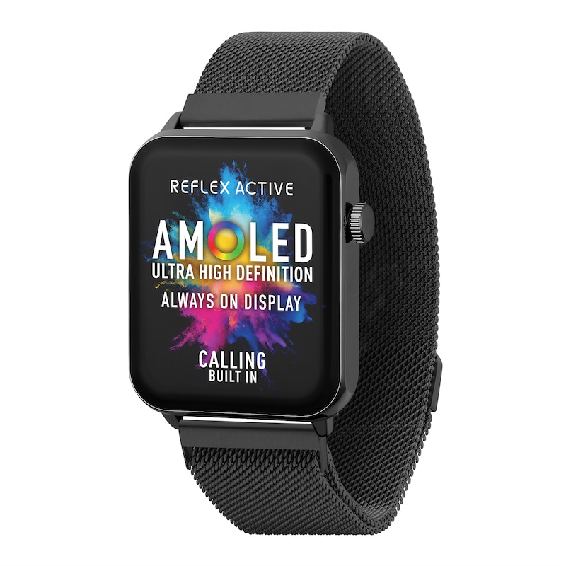 Main Image 1 of Reflex Active Amoled Series 30 Black Mesh Stainless Steel Strap Smart Watch