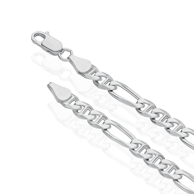 Main Image 3 of Sterling Silver Men's Figaro Chain 22 Inch Necklace