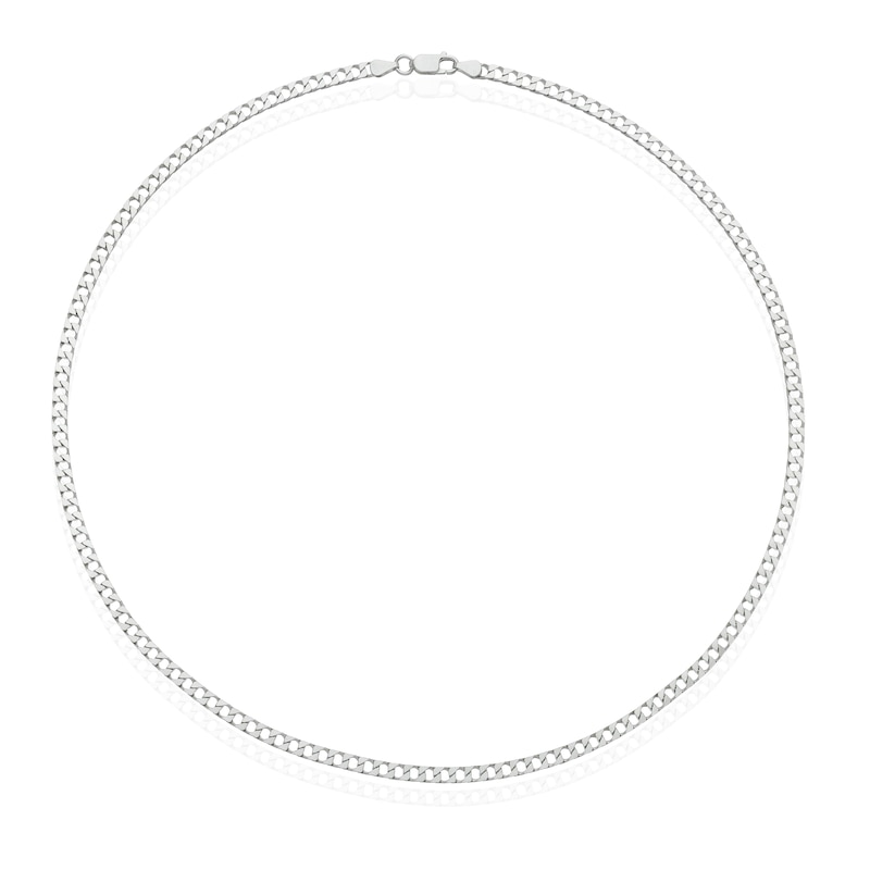 Main Image 2 of Sterling Silver Men's Flat Curb Chain 24 Inch Necklace