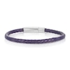 Thumbnail Image 1 of Stainless Steel Men's Woven Navy Leather Bracelet