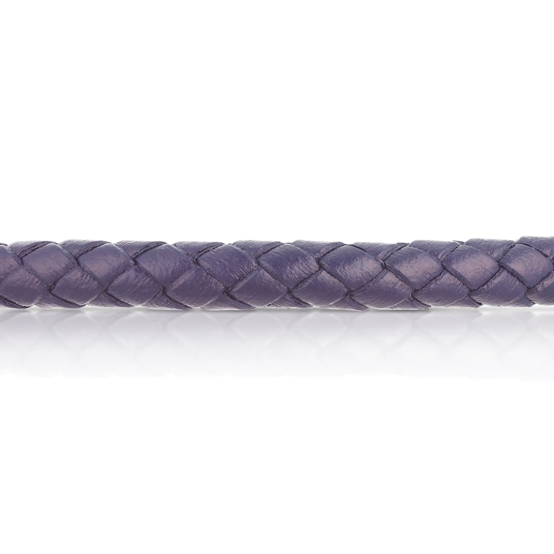 Main Image 2 of Stainless Steel Men's Woven Navy Leather Bracelet