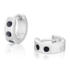 Thumbnail Image 1 of Sterling Silver Men's Onyx Huggie Hoop Earrings