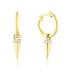 Thumbnail Image 1 of Sterling Silver & 18ct Gold Plated Vermeil Men's CZ Point Drop Earrings