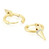 Thumbnail Image 2 of Sterling Silver & 18ct Gold Plated Vermeil Men's CZ Point Drop Earrings