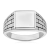 Thumbnail Image 1 of Sterling Silver Men's Brick Work Edge Sqaure Signet Ring