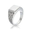 Thumbnail Image 2 of Sterling Silver Men's Brick Work Edge Sqaure Signet Ring