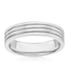 Thumbnail Image 1 of Sterling Silver Men's Triple Ridge Detail Ring