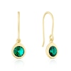 Thumbnail Image 1 of Sterling Silver Gold Tone Emerald Preciosa Crystal Drop Earrings