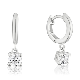 Sterling Silver Cubic Zirconia Huggie Hoop Earrings