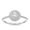 Thumbnail Image 1 of The Diamond Story Platinum 0.40ct Diamond Oval Halo Ring