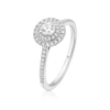 Thumbnail Image 2 of The Diamond Story Platinum 0.40ct Diamond Oval Halo Ring