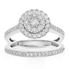 Thumbnail Image 1 of Perfect Fit 9ct White Gold 0.66ct Diamond Round Cluster Bridal Set