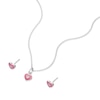 Thumbnail Image 2 of Sterling Silver Children's Pink Enamel & CZ Heart Earring & 14+2&quot; Pendant Set