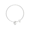 Thumbnail Image 1 of Guess Silver Tone T-Bar Heart Crystal 18 Inch Necklace