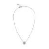 Thumbnail Image 1 of Guess Silver Tone Blue Heart Crystal 16-18 Inch Necklace