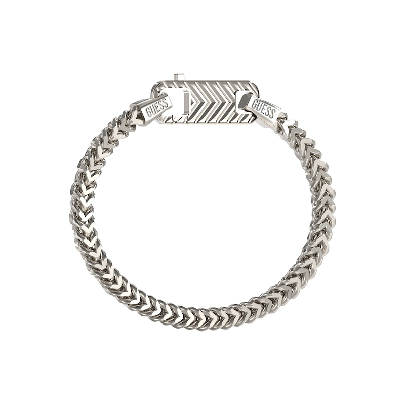 Main Image 1 of Guess Men's Textured Hook Stainless Steel Chain Bracelet