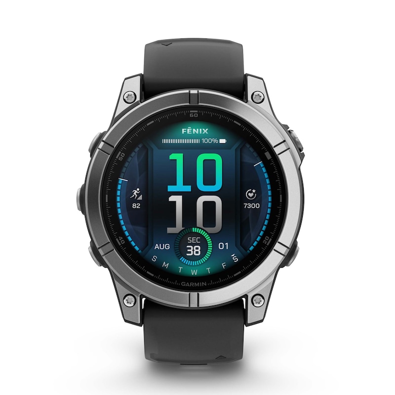 Main Image 1 of Garmin fēnix® E Amoled 47mm Stainless Steel Case Black Strap Smart Watch