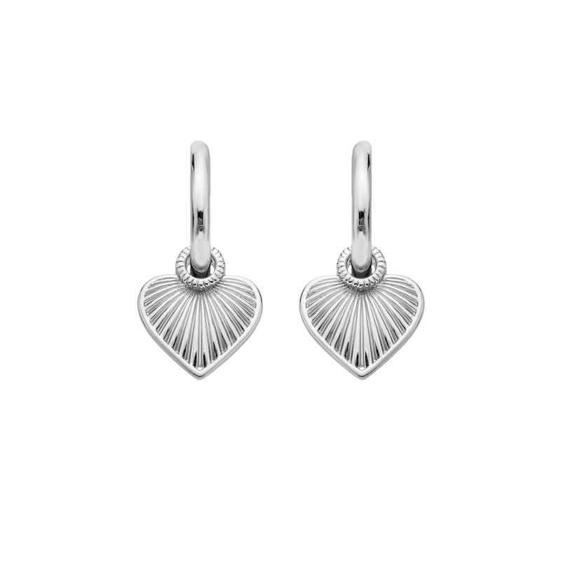 Main Image 1 of Hot Diamonds Sterling Silver Essence Heart Huggie Earrings