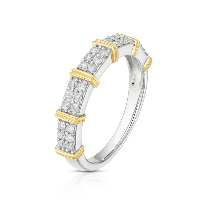 Main Image 2 of 9ct White & Yellow Gold 0.33ct Diamond Eternity Ring