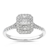 Thumbnail Image 1 of 14ct White Gold 0.40ct Diamond Emerald Double Halo Ring