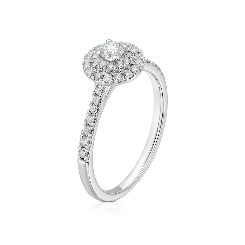 Main Image 2 of 14ct White Gold 0.40ct Diamond Round Double Halo Ring