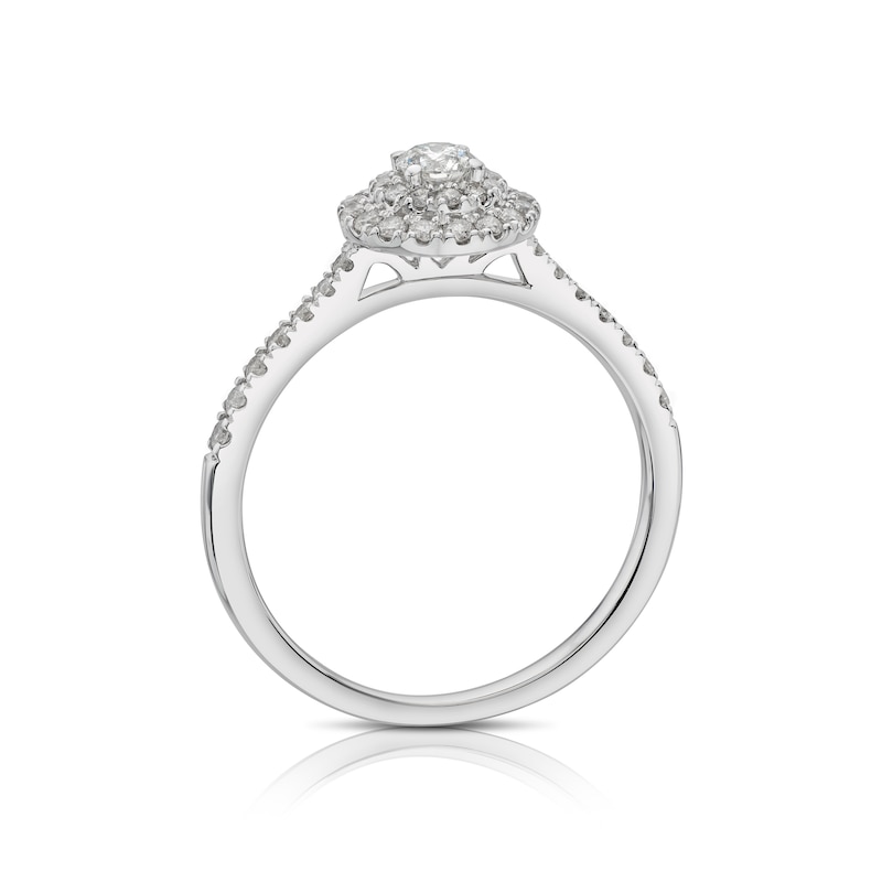 Main Image 3 of 14ct White Gold 0.40ct Diamond Round Double Halo Ring