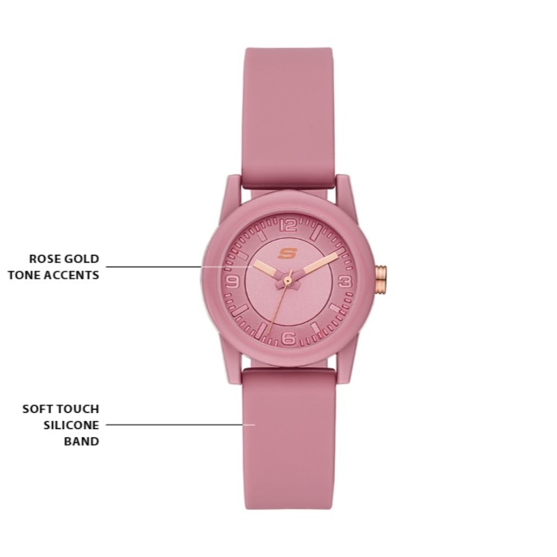 Main Image 3 of Skechers Rosecrans Ladies' All Hot Pink Silicone Strap Watch