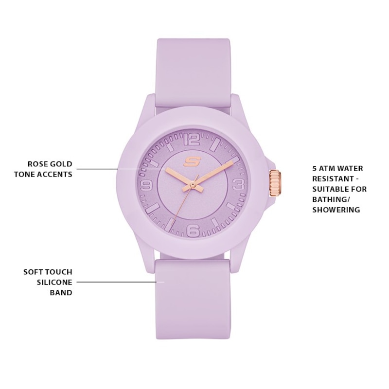 Main Image 4 of Skechers Rosencrans Ladies' All Purple Silicone Strap Watch