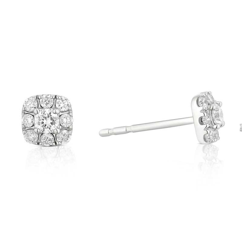 Main Image 1 of 9ct White Gold 0.25ct Lab Grown Diamond Cushion Earrings