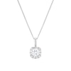 Thumbnail Image 1 of 9ct White Gold 0.25ct Lab Grown Diamond Cushion Halo Pendant Necklace