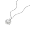 Thumbnail Image 2 of 9ct White Gold 0.25ct Lab Grown Diamond Cushion Halo Pendant Necklace