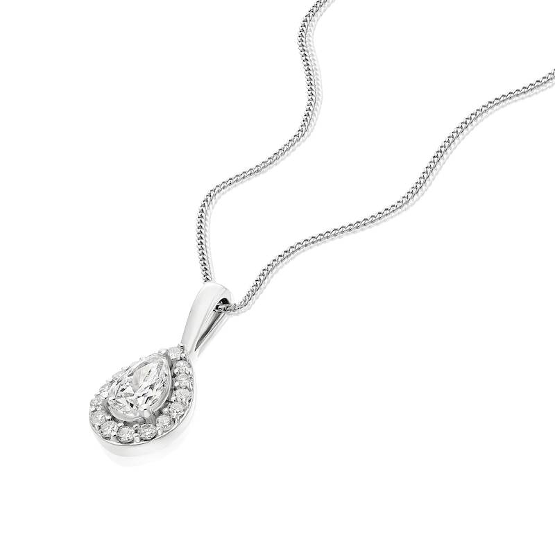 Main Image 2 of 9ct White Gold 0.40ct Lab Grown Diamond Pear Pendant Necklace