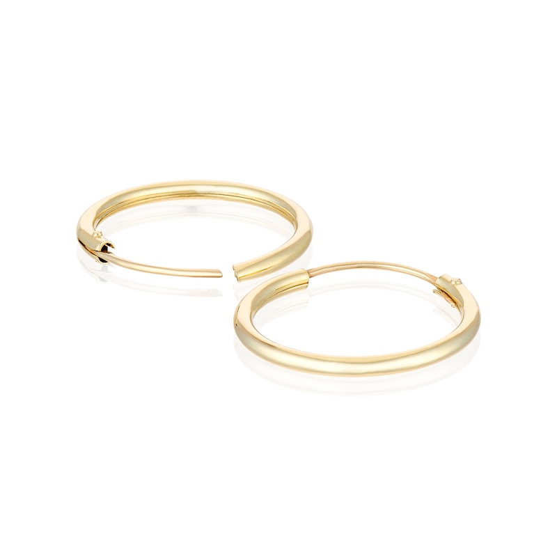 Main Image 2 of 9ct Yellow Gold 13mm Sleeper Earrings Hoop