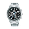 Thumbnail Image 1 of Lorus Men's Exclusive Chronograph Black Dial Stainless Steel Bracelet Watch