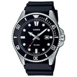 Casio Diver Men's Black Dial Black Silicone Strap Watch